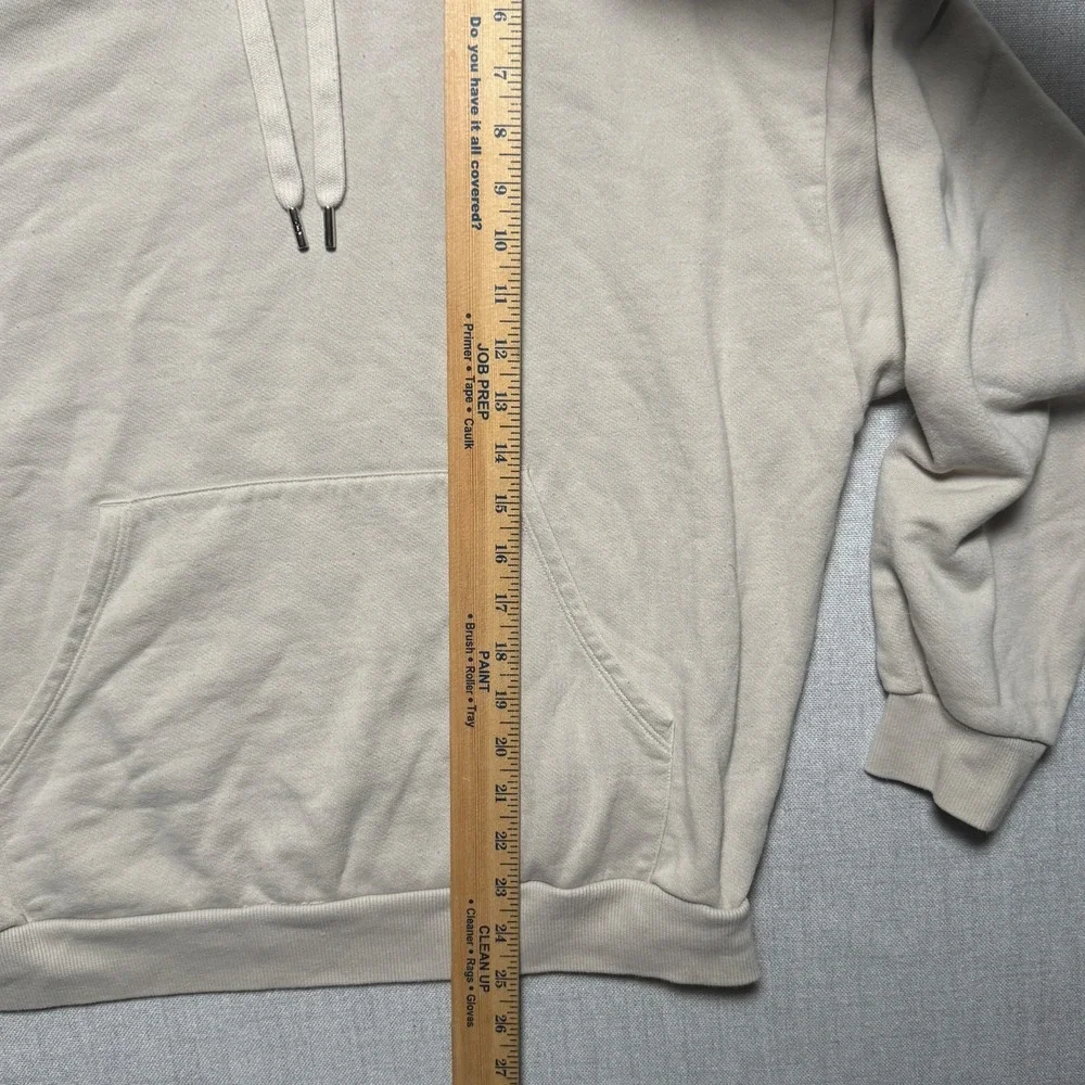 Alo Athletic Hoodie Pullover Lightweight Beige Cotton Blend Drawstring Size M - Picture 5 of 7